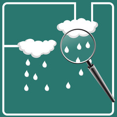Magnifier on Clouds Vector