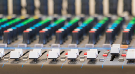 Fototapeta premium sound mixer control select focus with shallow depth of field