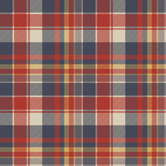 Red blue tartan fabric texture seamless pattern