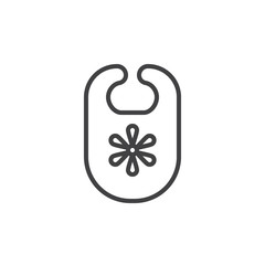Bib line icon, outline vector sign, linear style pictogram isolated on white. Symbol, logo illustration. Editable stroke