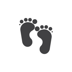 Fototapeta na wymiar Baby feet icon vector, filled flat sign, solid pictogram isolated on white. Symbol, logo illustration