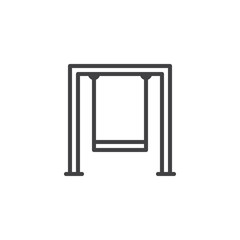 Swingset line icon, outline vector sign, linear style pictogram isolated on white. Symbol, logo illustration. Editable stroke