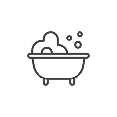 Baby bath line icon, outline vector sign, linear style pictogram isolated on white. Symbol, logo illustration. Editable stroke