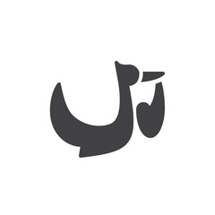 Obraz premium Flying stork with bundle icon vector, filled flat sign, solid pictogram isolated on white. Family symbol, logo illustration