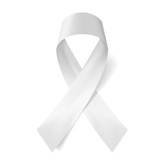 Realistic white ribbon and violence against women and gender justice movement icon . Vector illustration