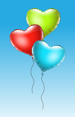 Fototapeta na wymiar Colorful Heart shaped Balloons Vector
