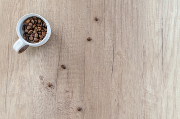Fototapeta na wymiar Coffee on wooden table