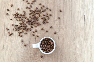 Coffee on wooden table