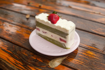 Japanese Matcha Strawberry Short Cake