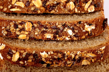 multi grain bread with slices