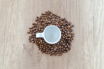 Coffee on wooden table