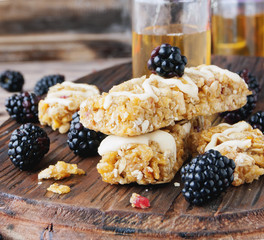 Cookies of cereals with fruit and berries