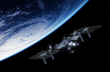 International Space Station Orbiting Planet Earth © 3dsculptor