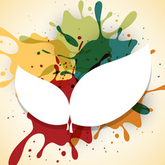 Leaves Shapes Isolated on Colorful Splash Background
