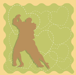 Valentine Couple Dancing Shape