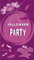 halloween party, banner, vector icon