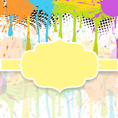 Obraz premium Scrap-booking style background - Colorful Splashes Label Banner