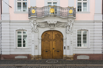Facade of the municipal courts in Freiburg im Breisgau, Germany