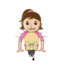 Happy Kid Girl Playing with Bulb Vector