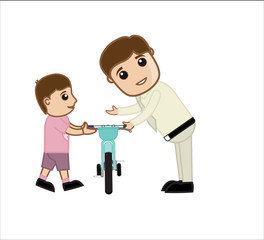 Father Presenting Cycle to His Son