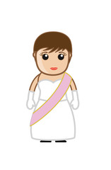 Beautiful Young Cartoon Girl Character