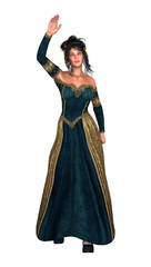 3D Rendering Fairy Tale Princess on White