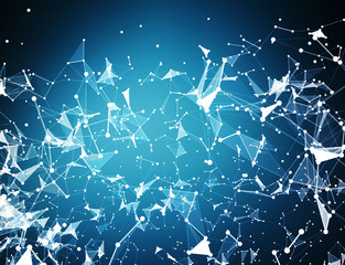 Connections and datas exchanges over the planet Earth 3D rendering