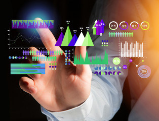 Business interface with chart graph and stats - Business and financial concept