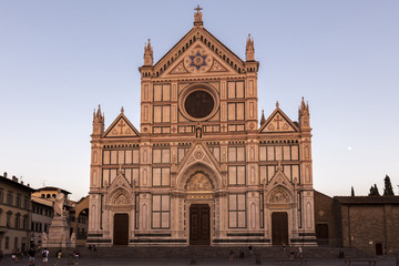 Fototapeta na wymiar Square Santa Croce, Florence, Italy