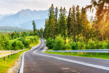 Fototapeta premium Scenic road in the mountains. Mountain View