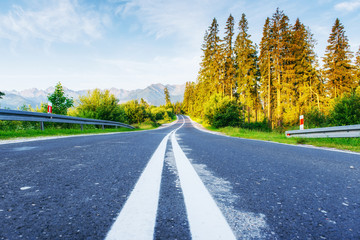 Scenic road in the mountains. Mountain View