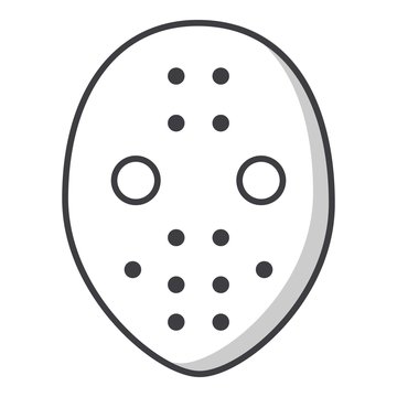 Hockey goalkeeper helmet icon , outline style