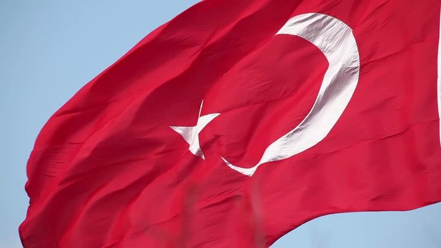 Turkish flag waving in the wind