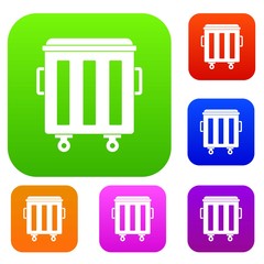 Metal trashcan set collection