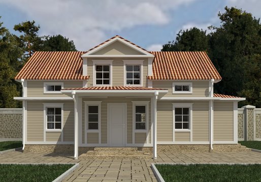 House Photorealistic Render 3D Illustration