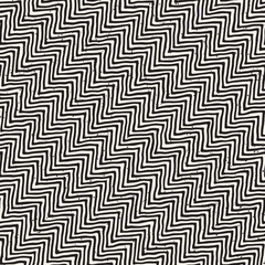 Hand drawn style seamless pattern. Abstract geometric tiling background in black and white. Vector doodle line lattice