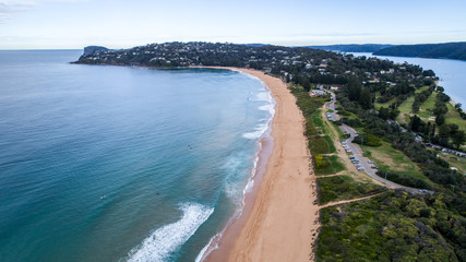 Aerial view of Palm Beach peninsula Sydney Australia