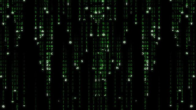 Falling green matrix code