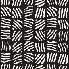 Seamless freehand pattern. Vector abstract rough lines background. Hand drawn strokes.