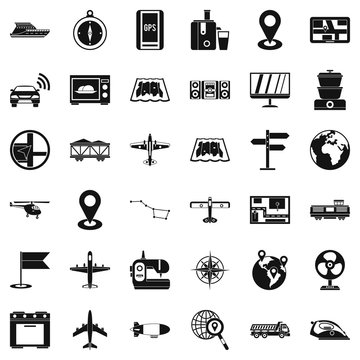 Download icons set, simple style