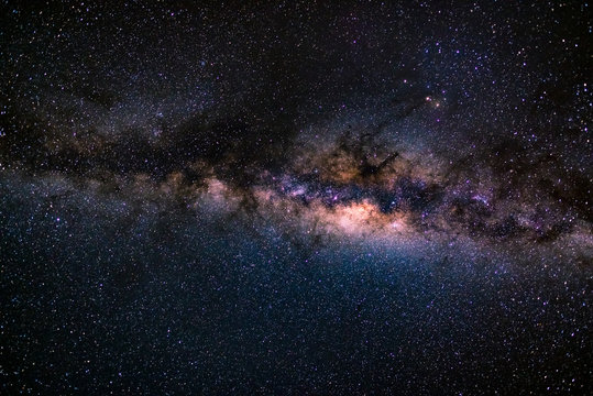 Fototapeta The austral Milky Way, with details of its colorful core, outstandingly bright. Captured from the Southern Hemisphere.