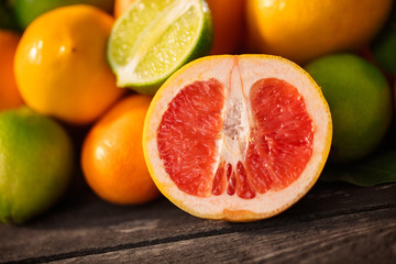 Fruit background- Citrus fruit vegetarian food.