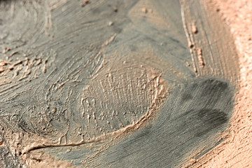 Macro background, used beige concealer, make-up