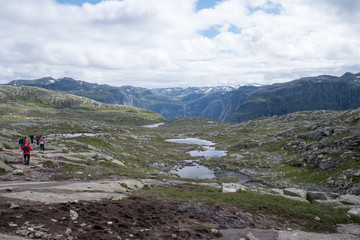 Fototapeta premium Cliff and stones in the fjord Norway