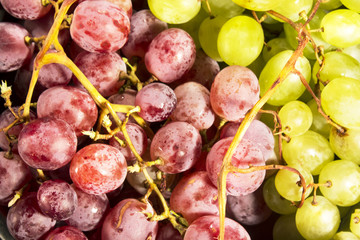 fresh pink and green grape fruit