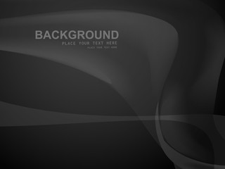 Elegant black background with curves and copy space for text