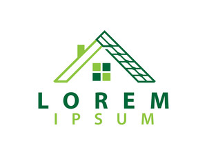 solar panels on house logo, house solar logo, icon design, isolated on white background. 