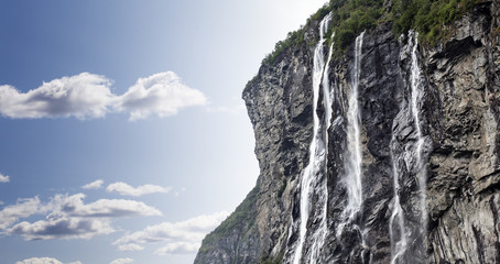 seven sisters waterfall in geiranger - norway