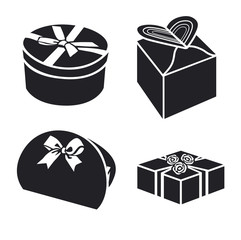 Set of gift boxes icons.