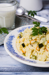 Milk porridge with vegetables